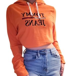 Tommy Hilfiger Orange Hoodie, Women's Hoodie, Size US Small,